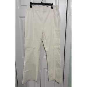 $69 NWT Alfani Womens White Trousers Leg Comfort Waist Pull On Pants Size 12